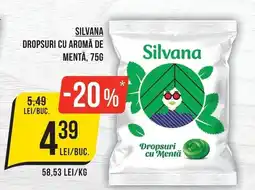 Mega Image Silvana dropsuri cu aromă de mentă Ofertă
