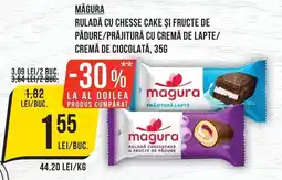 Mega Image Magura ruladă cu chesse cake și fructe de pădure/prăjitură cu cremă de lapte/cremă de ciocolată Ofertă