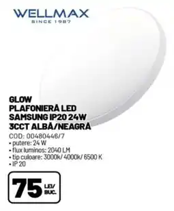 Ambient Wellmax plafonieră led samsung ip20 24w 3cct albă/neagră Ofertă