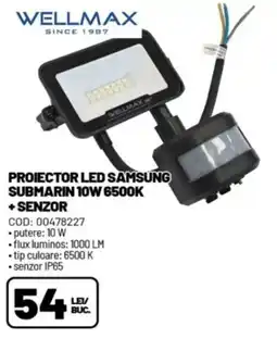 Ambient Wellmax projector led samsung submarin 10w 6500k + senzor Ofertă