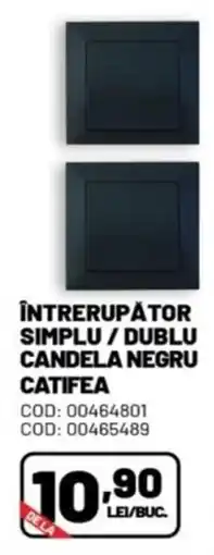 Ambient Catifea intrerupator simplu / dublu candela negru Ofertă