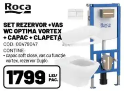 Ambient Roca set rezervor + vas wc optima vortex + capac + clapetă Ofertă