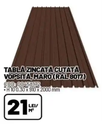 Tablă zincată cutată vopsită, maro (ral 8017)