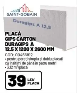 Ambient Saint-gobain placă gips carton duragips a 12,5 Ofertă