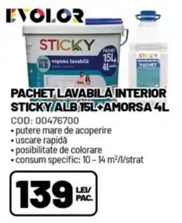 Ambient Evolor sticky vopsea lavabila interior alb Ofertă