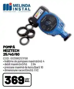 Ambient Melinda Instal Pompă Heiztech 25/40/60 Ofertă