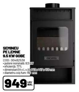 Ambient Gobe semineu pe lemne 9.5 kw Ofertă