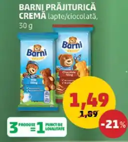 Penny BARNI PRĂJITURICĂ CREMĂ lapte/ciocolată, 30 g Ofertă