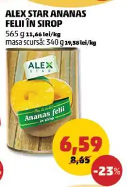 Penny ALEX STAR ANANAS FELII IN SIROP Ofertă