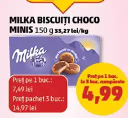 Penny MILKA BISCUITI CHOCO MINIS 150 g Ofertă