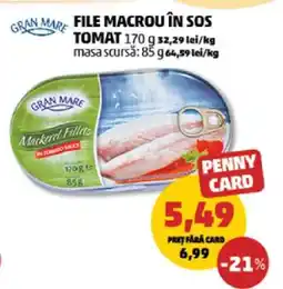 Penny File macrou în sos tomat Ofertă