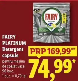 Lidl Fairy platinum detergent capsule Ofertă
