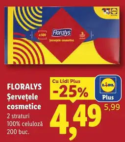 Lidl Floralys șervețele cosmetice Ofertă