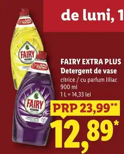 Lidl Fairy extra plus detergent de vase Ofertă