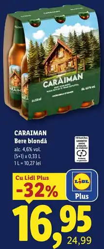 Lidl Caraiman Bere blondă Ofertă