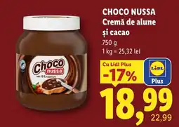 Lidl Choco nussa cremă de alune și cacao Ofertă