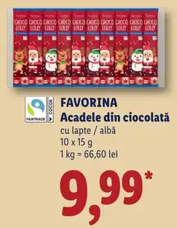 Lidl Favorina acadele din ciocolata cu lapte / albă Ofertă
