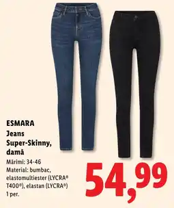 Lidl Esmara jeans super-skinny, damă Ofertă
