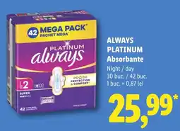 Lidl Always Platinum Absorbante Ofertă