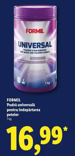 Lidl Formil pudră universală pentru îndepărtarea petelor Ofertă