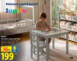 Lidl Lupilu set masă și scaune, din lemn Ofertă