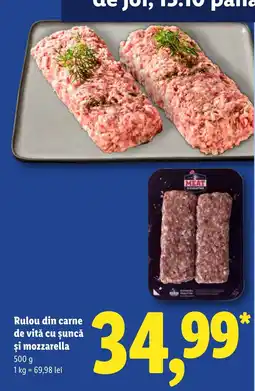Lidl Meat Revolution Rulou din carne de vită cu șuncă și mozzarella Ofertă