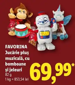 Lidl Favorina jucarie plus muzicala, cu bomboane si jeleuri Ofertă