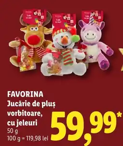 Lidl Favorina jucarie de plus vorbitoare, cu jeleuri Ofertă