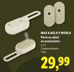 Lidl Max & Mila's World Perie cu aburi cu acumulator Ofertă