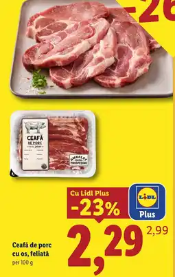 Lidl Ceafă de porc cu os, feliată Ofertă
