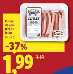 Lidl Cotlet de porc fără os, feliat Ofertă