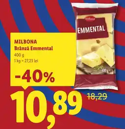 Lidl Milbona brânză emmental Ofertă