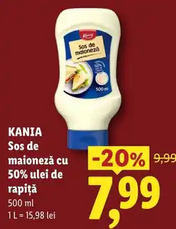 Lidl Kania sos de maioneza cu 50% ulei de rapita Ofertă