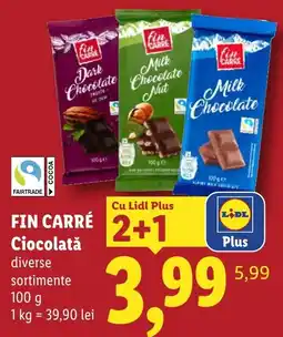 Lidl Fin Carré Ciocolată Ofertă