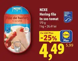 Lidl Nixe hering file în sos tomat Ofertă