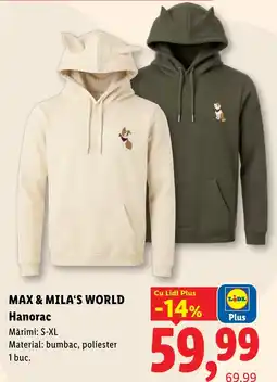 Lidl Max & Mila's World Hanorac Ofertă
