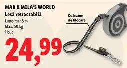 Lidl Max & Mila's World lesă retractabilă Ofertă