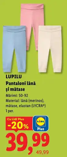 Lidl Lupilu pantaloni lână și mătase Ofertă