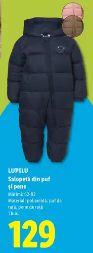 Lidl Lupilu salopeta din puf si pene Ofertă