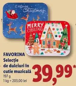 Lidl Favorina selectie de dulciuri in cutie muzicala Ofertă