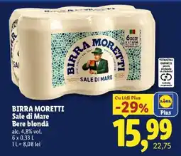 Lidl BIRRA MORETTI SALE DI MARE Bere blondă Ofertă