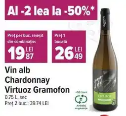 Carrefour Vin alb Chardonnay Virtuoz Gramofon Ofertă