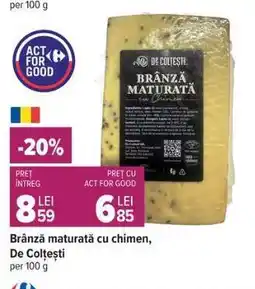Carrefour Brânză maturată cu chimen, De Colțești Ofertă