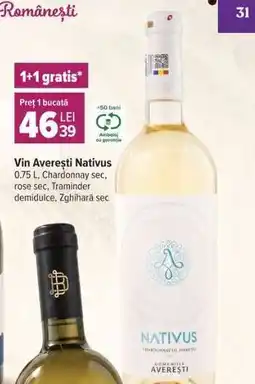 Carrefour Vin Averești Nativus Ofertă