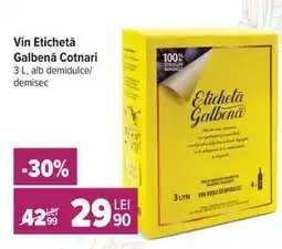 Carrefour Vin Eticheta Galbenă Cotnari Ofertă