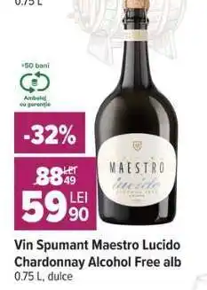 Carrefour Vin Spumant Maestro Lucido Chardonnay Alcohol Free alb Ofertă