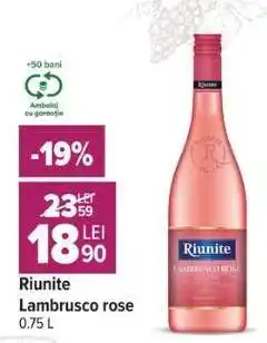 Carrefour RIUNITE LAMBRUSCO Rosé + Ofertă