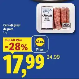 Lidl Cârnați groși de porc Ofertă