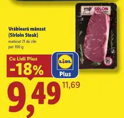 Lidl Vrabioară mânzat (Sirloin Steak) Ofertă
