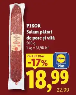 Lidl PIKOK Salam pătrat de porc și vită Ofertă